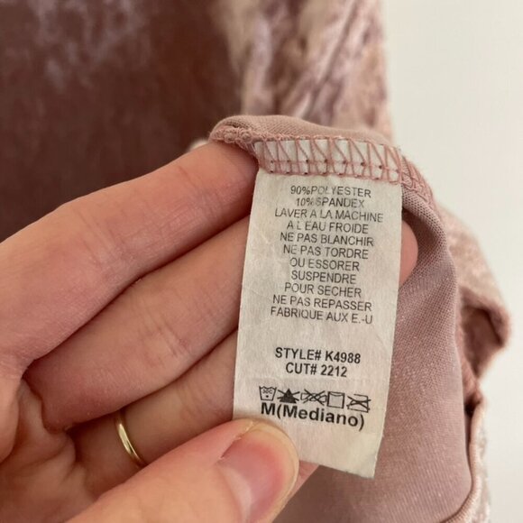 ALLISON JOY EVEREVE Cori Velvet Tank Blush Light Pink Velour Sleeveless Preppy M - Picture 6 of 12